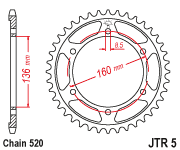 JT Rear Steel Sprocket 525 Pitch - Image 87