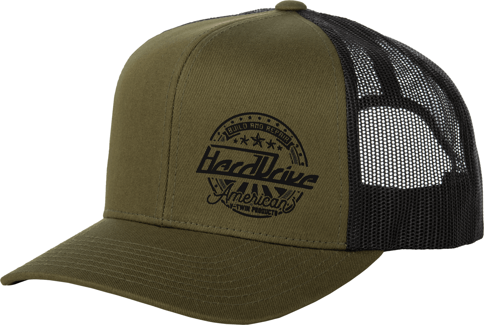HARDDRIVE EMBLEM HAT BLACK/OD GREEN OS