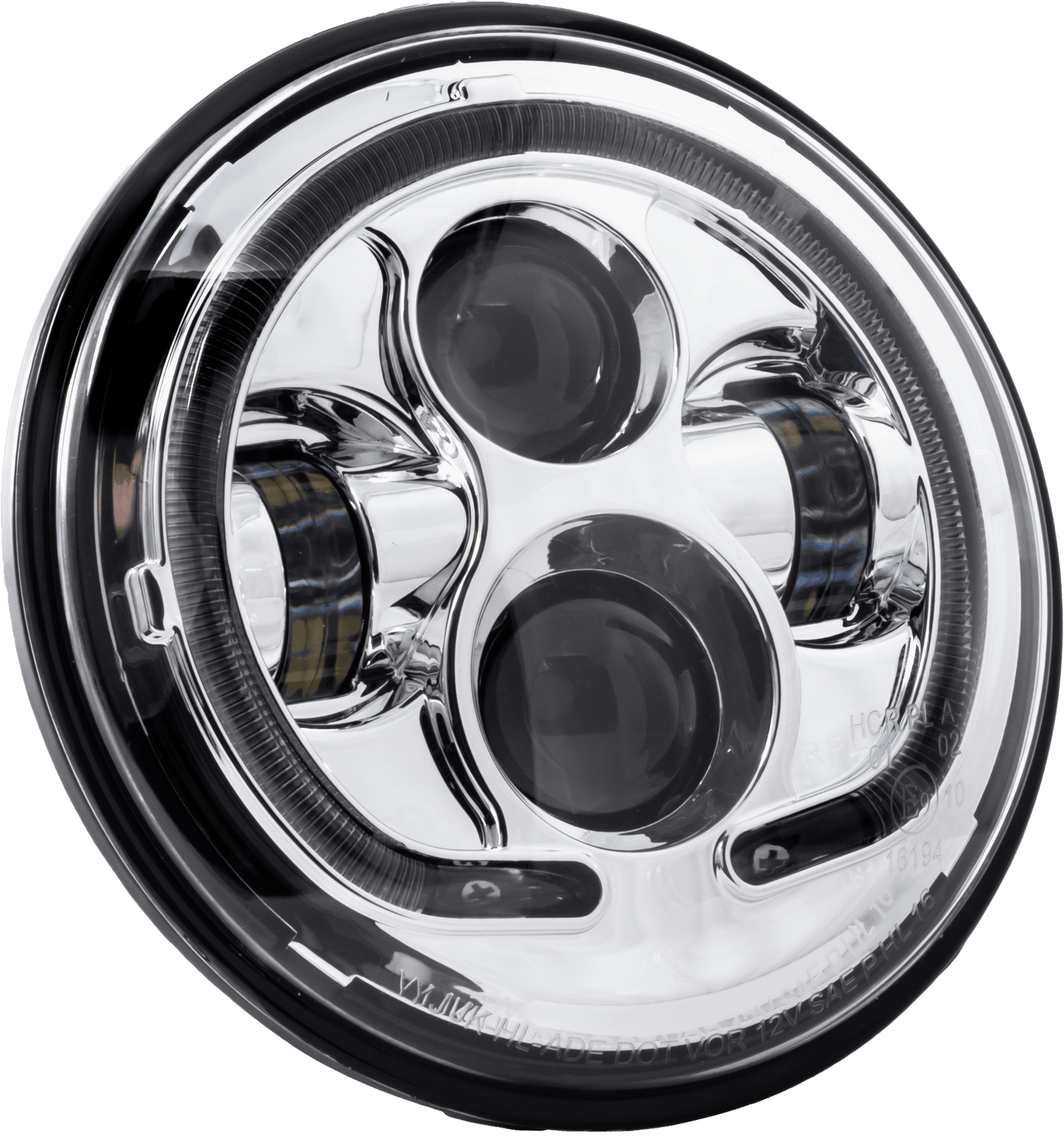 7" LED HEADLIGHT BLACK HALO INDIAN - Image 2