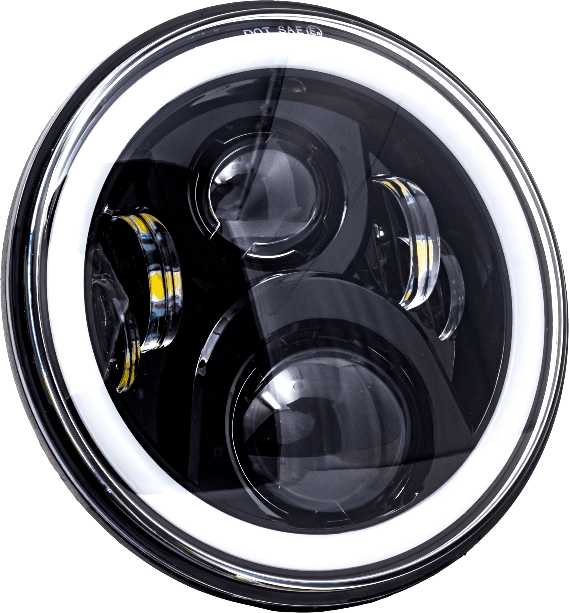7" LED HEADLIGHT BLACK HALO INDIAN - Image 3