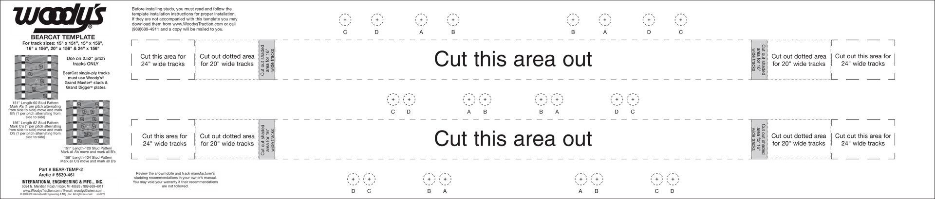 2.52" Pitch Stud Template