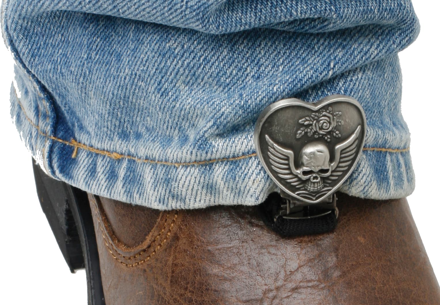 CLIPS FOR STIRRUP/STRAP BOOTS HEART/SKULL
