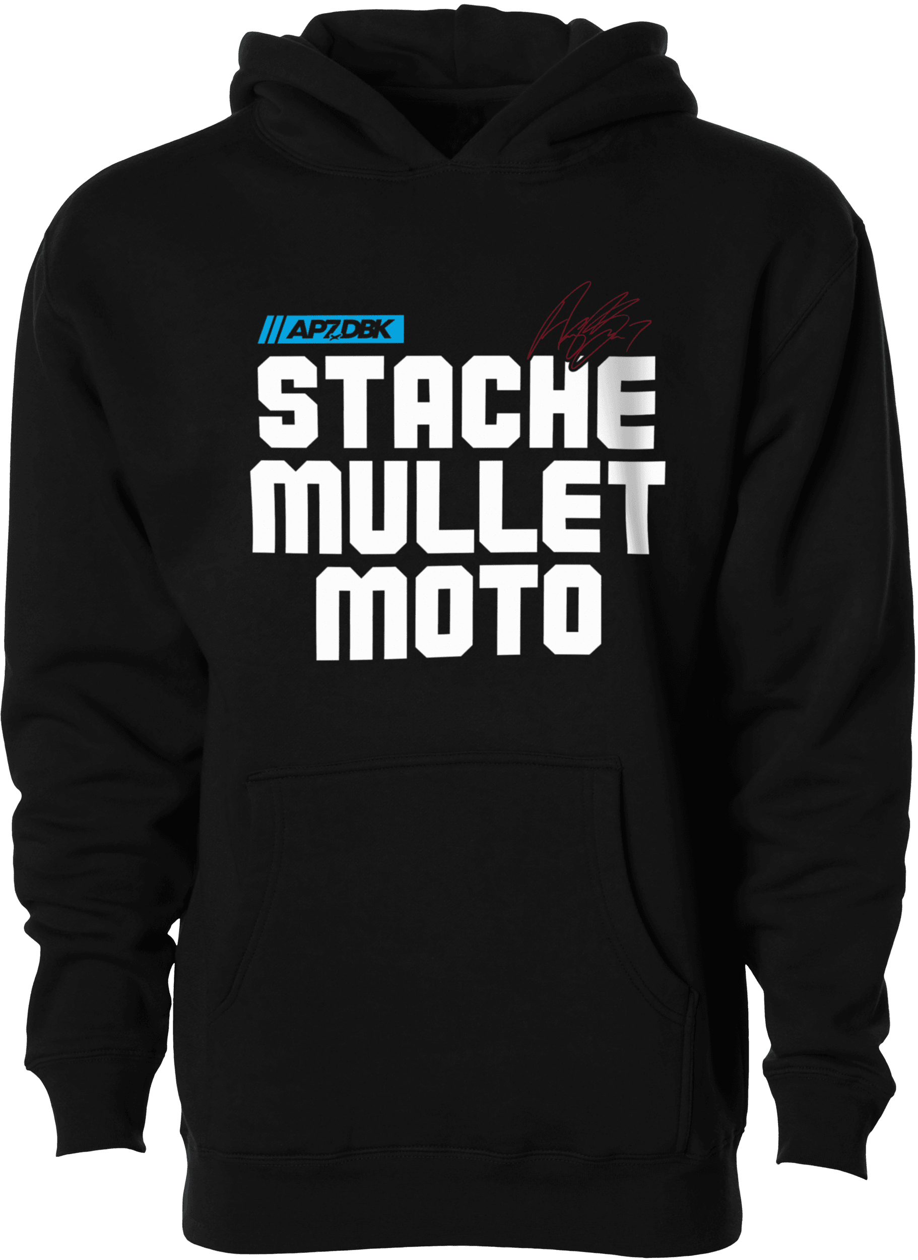 Stache Mullet Moto Youth Hoodie