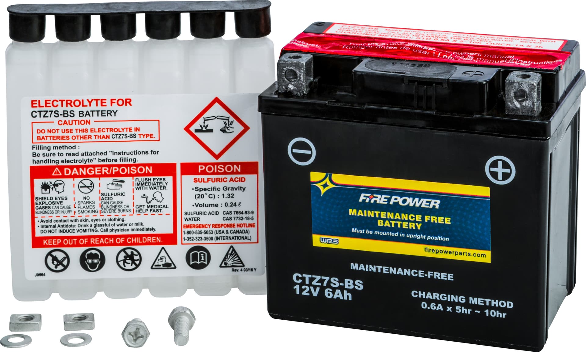 Fire Power Maintenance Free Battery CTZ7S-BS