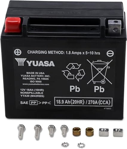 Yuasa YTX20 Factory Activated AGM Battery - Image 2